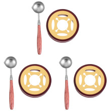 3Ensembles Ensemble Fourneau Lacqué Bois Marron Pour Fonte De Cire
