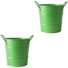 2Pièces Seaux Métalliques Verts Pour Snacks Double Poignée Ergonomique