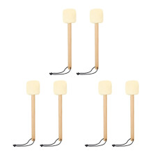 6Pièces Baguettes De Batterie Enfant Adulte Bois Tête Peluche Beige