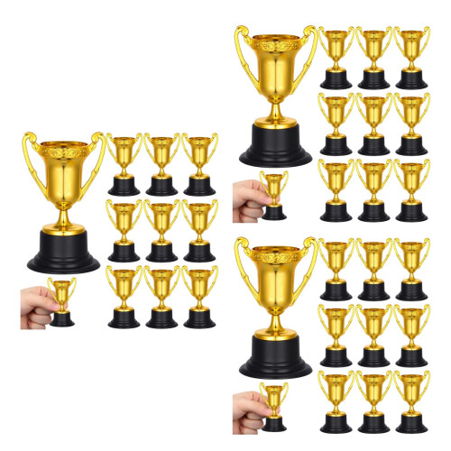 30Pièces Coupes Dorées Enfants Récompenses Trophées Mini