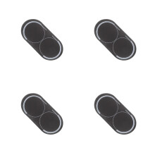 4Pièces Patchs Autocollants Batterie Double Pédale Noir Réutilisables