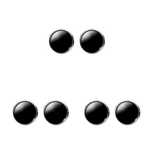 3Pièces Boutons De Et Manchette Noir Verre Cuivre Electroplaqué