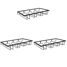 3Pièces Porte Verre Noir Pour Organisation Vin Maison