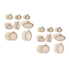 16Pièces Cadres Fixation Point Croix Bois Beige Fins Pour Suspension