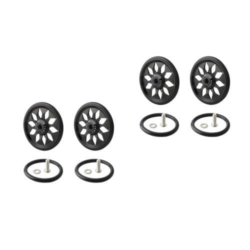 2Ensembles Roues Faciles Pour Pliant Noir Aluminium