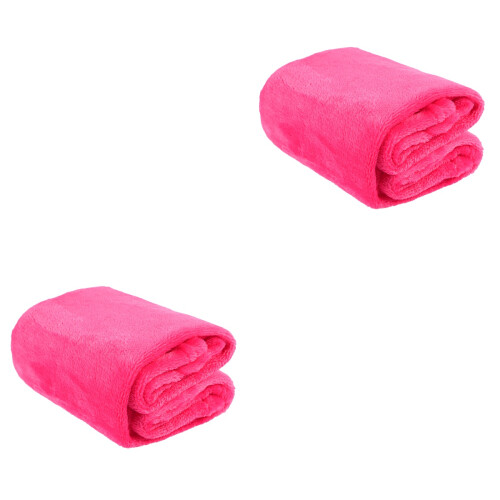 2Pcs Durable Flannel Pet Blanket Rosy Color Soft Warm Bedding 1