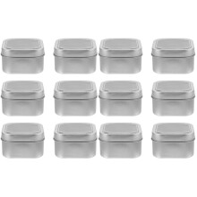 12Pièces Boîtes En Tôle Argentée Pour Rangement