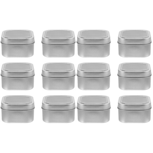 12Pièces Boîtes En Tôle Argentée Pour Rangement