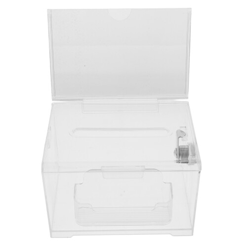 3Pcs Clear Locking Donation Box Acrylic Suggestion Ballot Case 1