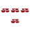 16Pcs Red Plastic Mixing Bowls with Lids Nesting Prep and Storage Set 5