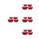 16Pcs Red Plastic Mixing Bowls with Lids Nesting Prep and Storage Set 6