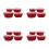 16Pcs Red Plastic Mixing Bowls with Lids Nesting Prep and Storage Set 7