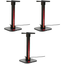 3Pièces Support Casque Rgb Noir Avec Pour Gamers