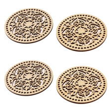 4Pièces Matériel Bois Beige Pour Sac Fait Accessoires DIY