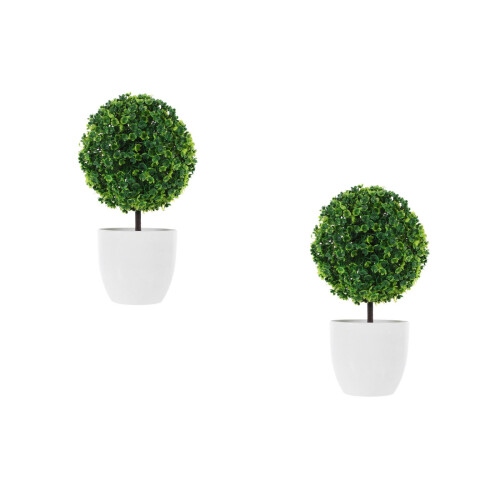 2Pièces Boules Végétales Synthétiques Vertes Pour Décor Maison