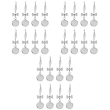 60Pièces Supports Boucles D'oreilles Métal Argenté Pour DIY