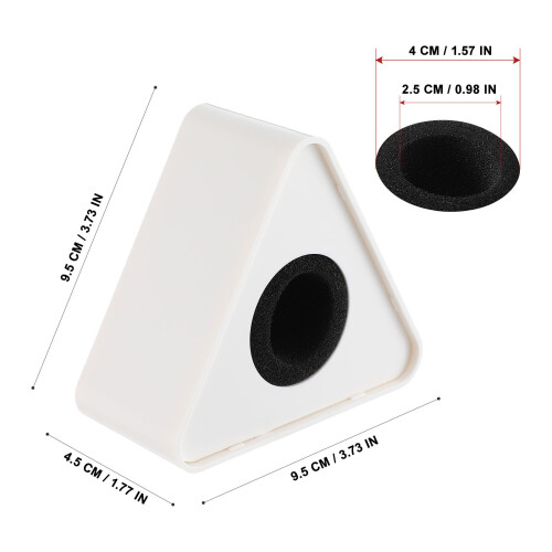 8Pcs White ABS Mic Logo Flags Triangle Shape for Interview Use 2