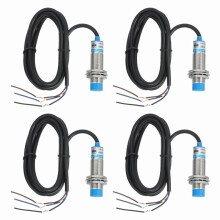 Sensore di Prossimità Induttivo In Fibra Ottica da 4 Pezzi, NPN NO 6-36 V, Sensore di Prossimità, Sensore di Avvicinamento, 8 mm, 3 Fili