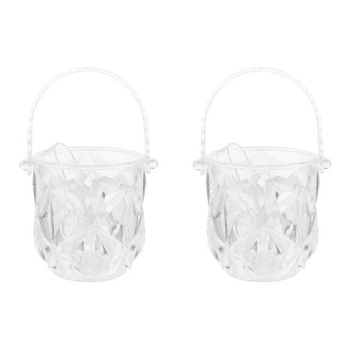 2Sets Transparent Bar Ice Bucket Practical Storage Bucket with Clip 2