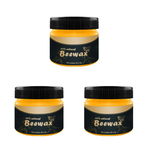 3Pièces Cire D'abeille Orange Pour Maintenance Bois