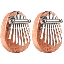 2Pièces Kalimba Mini Piano À Doigts Bois Clair Pour Débutants