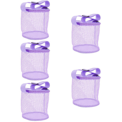 5Pièces Sac Coquillages Violet Mesh Pour Sorties