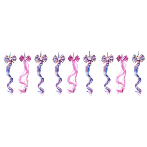 9Pièces Clips Extensions Perruque Multicolores Accessoire Fête