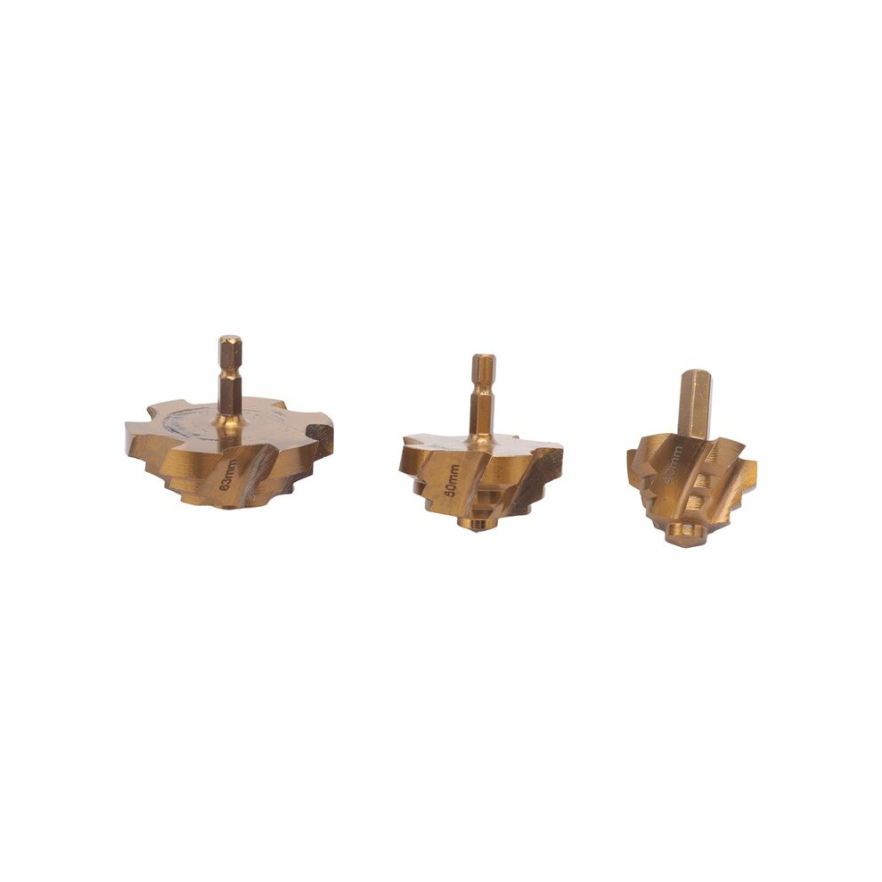 3Pcs 8Mm Shank Ppr Lifting,Stepped Drill Bit,Water Pipe Connection Tool 40/50/63Mm, For Water Pipe Repair 4712922359529