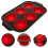 5Pcs Red 6-Cup Muffin Pan Silicone Non-Stick Baking Mold for Kitchen 3