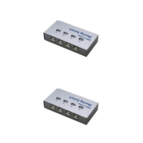 2Pièces Commutateur USB 2.0 Argent Pour Partage Périphériques Pièce