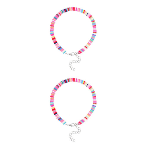 2Pièces Bracelet De Boho En Polymère Coloré Et Étanche