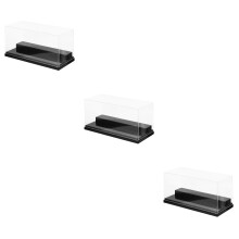 3PiĂšces BoĂźte De Rangement En Plastique Noir Pour Figurines Et Jouets