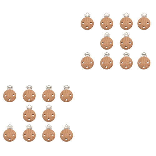 20Pièces Clips Bébé Bois Ronds Durables Sécurisés