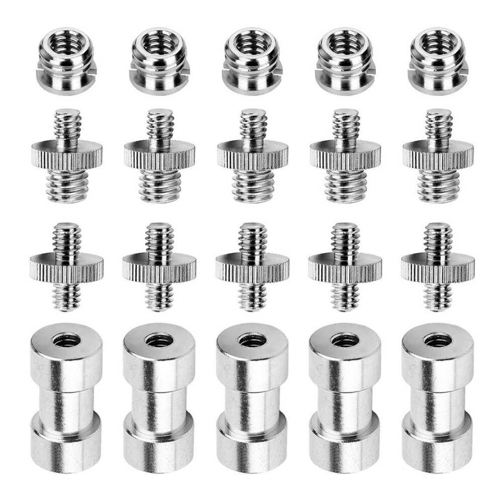 1/4 To 3/8 Screw Adapter Converter Threaded Screws Adapter Spigot Screw Mount Set For Camera Tripod Monopod Ballhead Flash Stand Shoulder Rig Light 6032794215555
