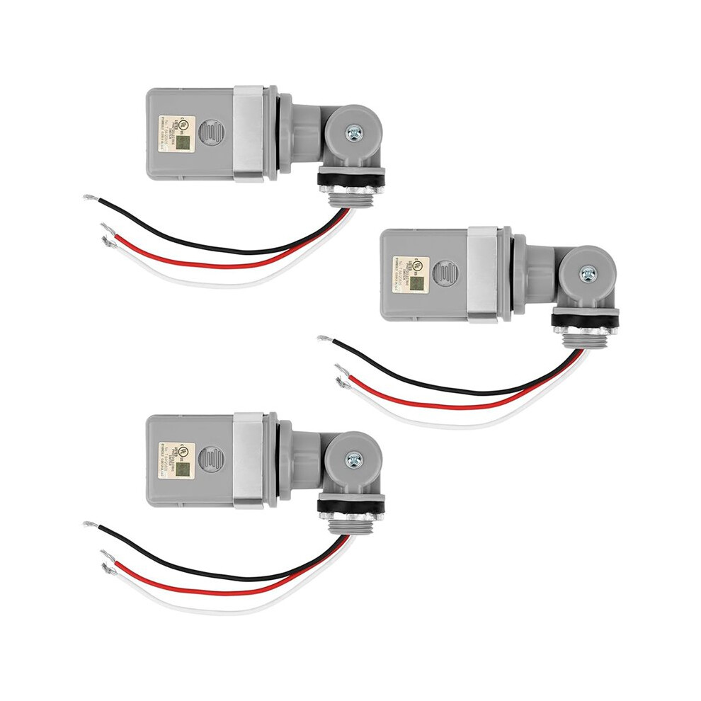 3-Pack Outdoor Photocell Sensors, 120Vac Dusk To Dawn Ip54 Waterproof Photoelectric For Lighting 4713332020528