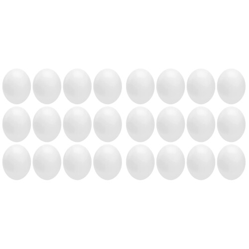 24Pcs Portable Fake Bird Eggs Smooth Solid Plastic Egg Props White 1