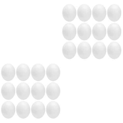 24Pcs Portable Fake Bird Eggs Smooth Solid Plastic Egg Props White 2