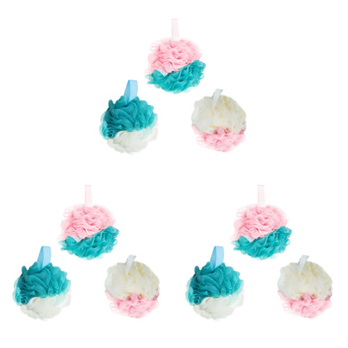 9Pcs Mesh Bath Balls Assorted Color Shower Ball Soft Exfoliating Bath 2