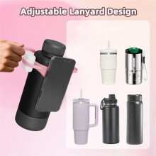 Water Bottle Magnetic Phone Holder Strap Water Bottles Anti-Slip Tumbler Accessories for Workout Sports B