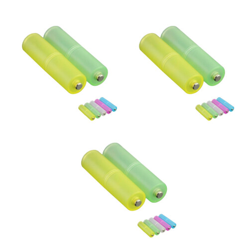 6Pcs Aaa to Aa Battery Converter, Tough PP Material, Assorted Colors 1