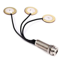 Piezo-Pickup-Transduktor Självhäftande 3-i-1 Mikrofonkontakt Akustisk Gitarrförförstärkarpickup 1/4 Tum
