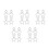 10Pairs Silver Star Drop Earrings Lightweight Hollow Dangle Accessory 4