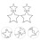 10Pairs Silver Star Drop Earrings Lightweight Hollow Dangle Accessory 10