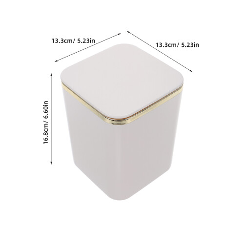 2Pcs White Plastic Desktop Trash Can for Home and Office 1