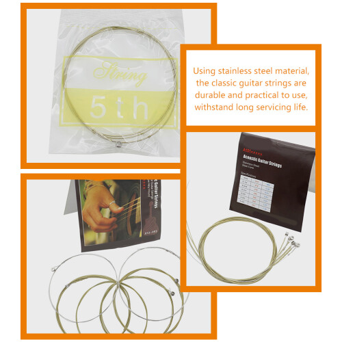 18Pcs Acoustic Guitar Strings Stainless Steel Metal Assorted 2