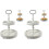 2Sets Light Grey Wood Tiered Tray Stand for Rustic Home Decor 4