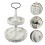 2Sets Light Grey Wood Tiered Tray Stand for Rustic Home Decor 10
