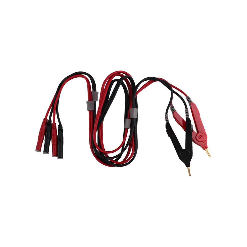 4-Wire Kelvin Test Lead Bottom Resistance With 4Mm Banana Plug Orichalcum Plated Probes For Electrical Testing 6032129632026