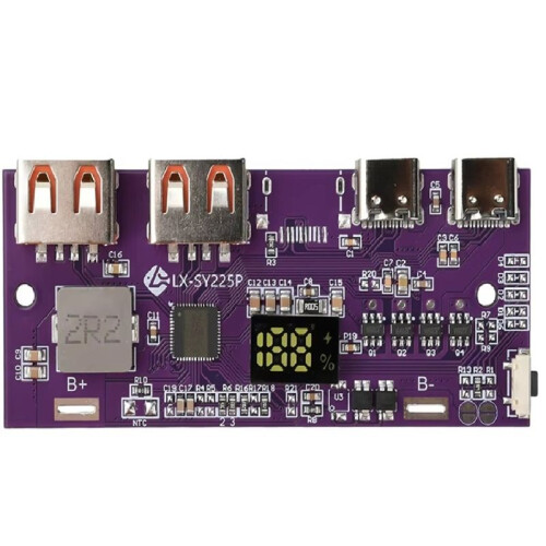 Module de Chargeur de Batterie au Lithium-Ion à LED Double USB Micro-Type/Type-C, Compatible QC2.0/QC3.0/QC4.0 A