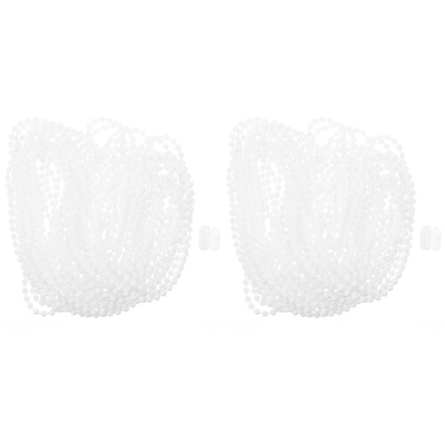 2Pcs White Roller Curtain Bead Chain Sturdy Blind Chain Cord 1